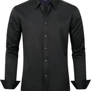 J.Ver Men’s Shirt, Plain Colours, Stretch, Long Sleeves, Regular Fit, Casual Shirts, Easy-Iron, Business Shirt, Suit Shirt