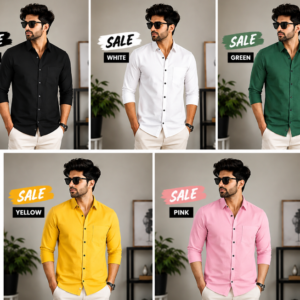 Amazon Brand - Symbol Men's Cotton Shirt | Casual | Plain | Full Sleeve | Summer - Regular Fit (Available in Plus Sizes)
